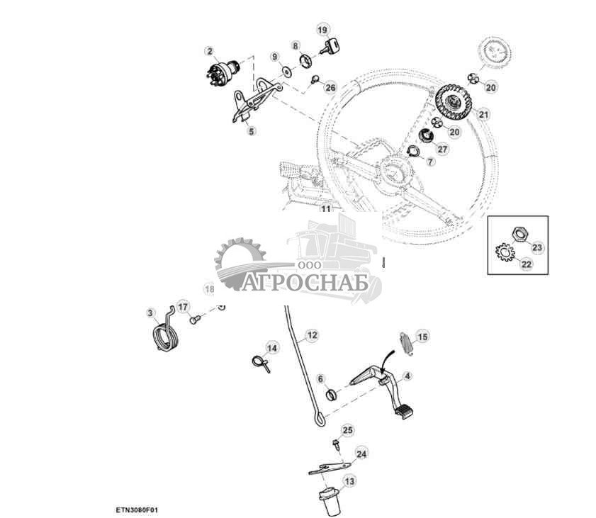 Педаль растормаживания поворота 